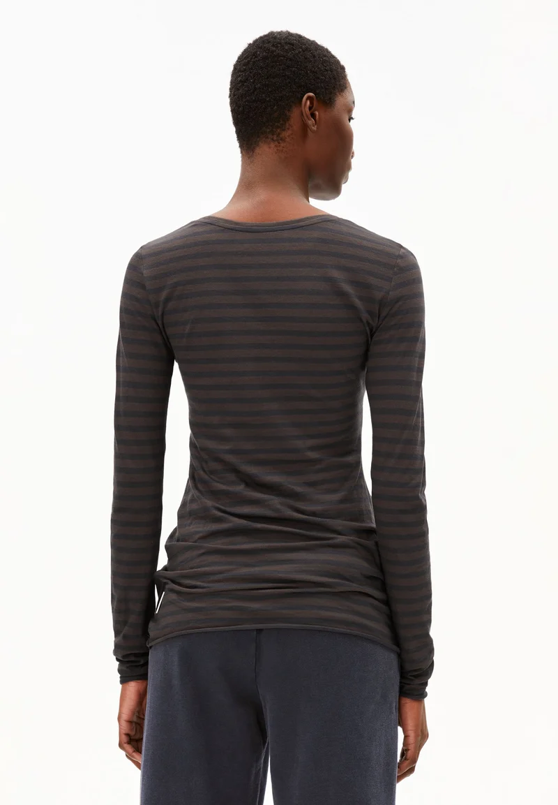 EINIAARA GESTREIFTES LANGARMSHIRT | walnut cream-dark steel