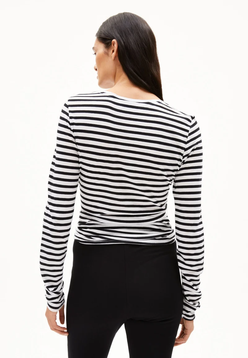 EINIAARA GESTREIFTES LANGARMSHIRT | white-black