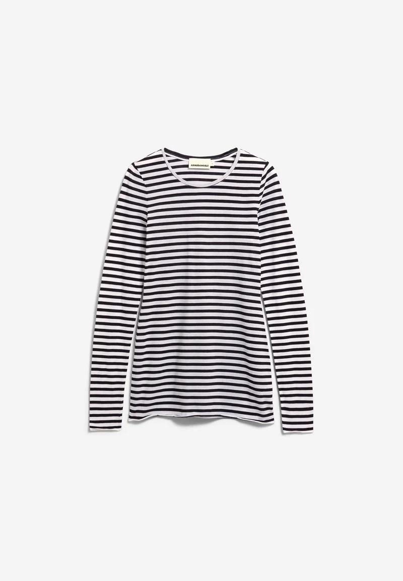 EINIAARA GESTREIFTES LANGARMSHIRT | white-black