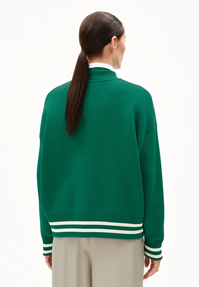 ICONIC Å BOMBERJACKE | emerald green-oatmilk