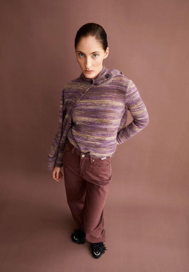 ROYAA STAMPATO STRICKPULLOVER | orchid-walnut creme
