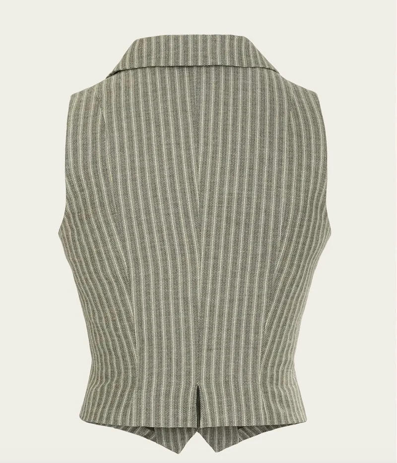 The Watchmaker’s Waistcoat,Green herringbone stripe