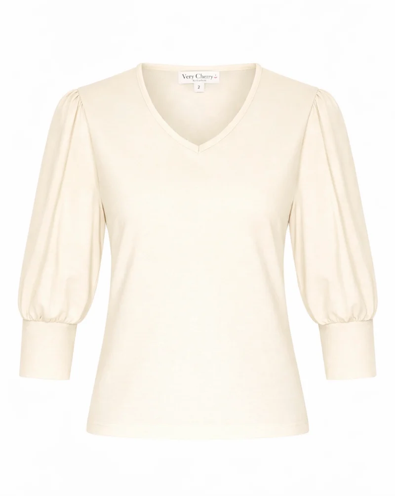 V-Neck Top Michelle, Ivory