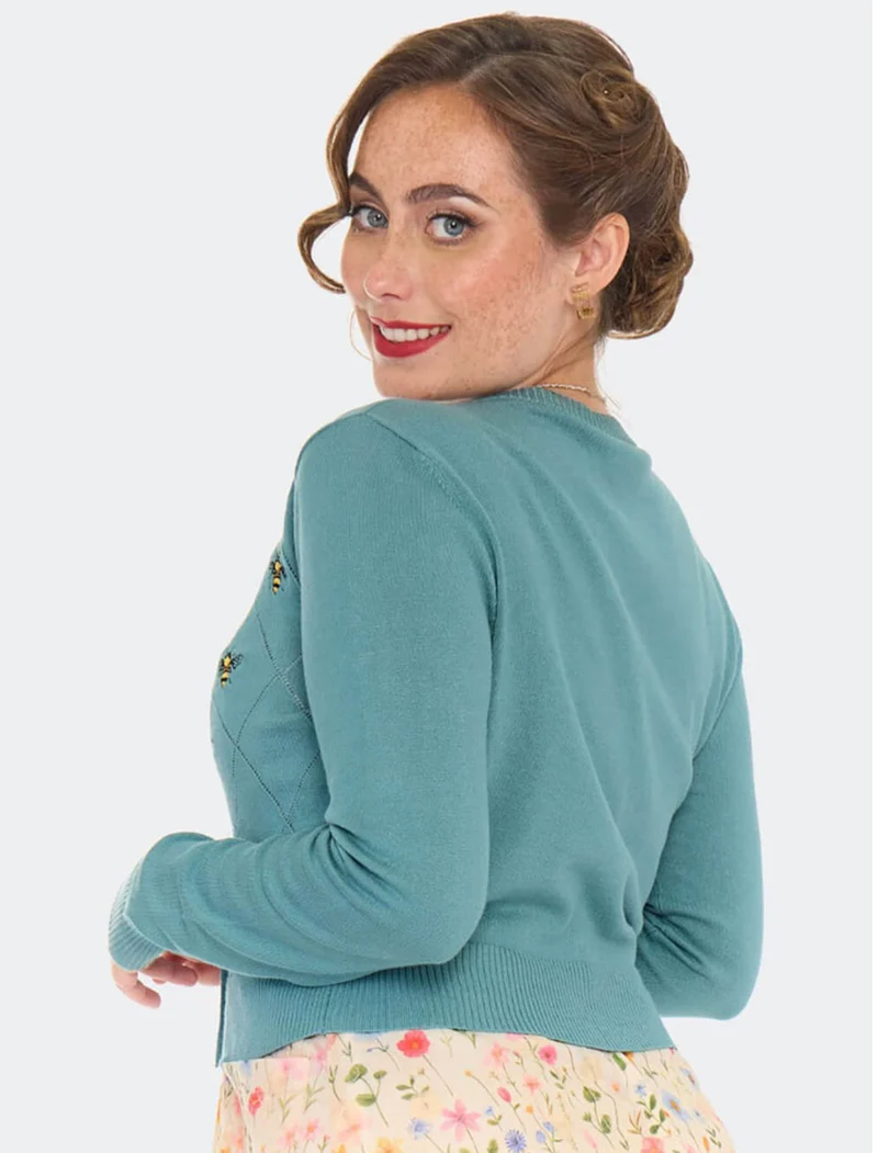 Cardigan Bee 50's mit Bienenmotiv