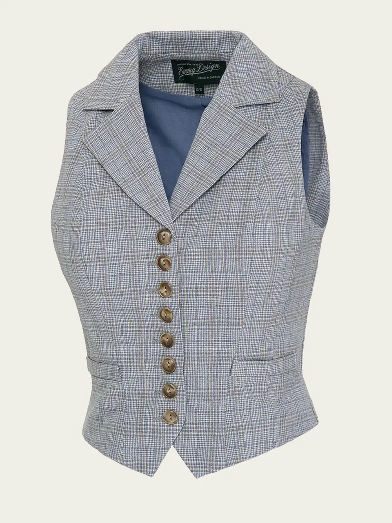 The Watchmaker’s Waistcoat, Plaid dusty blue