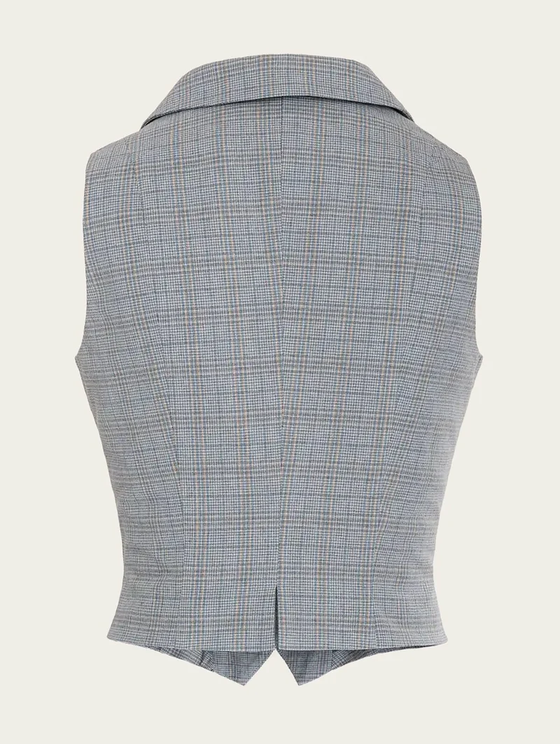 The Watchmaker’s Waistcoat, Plaid dusty blue