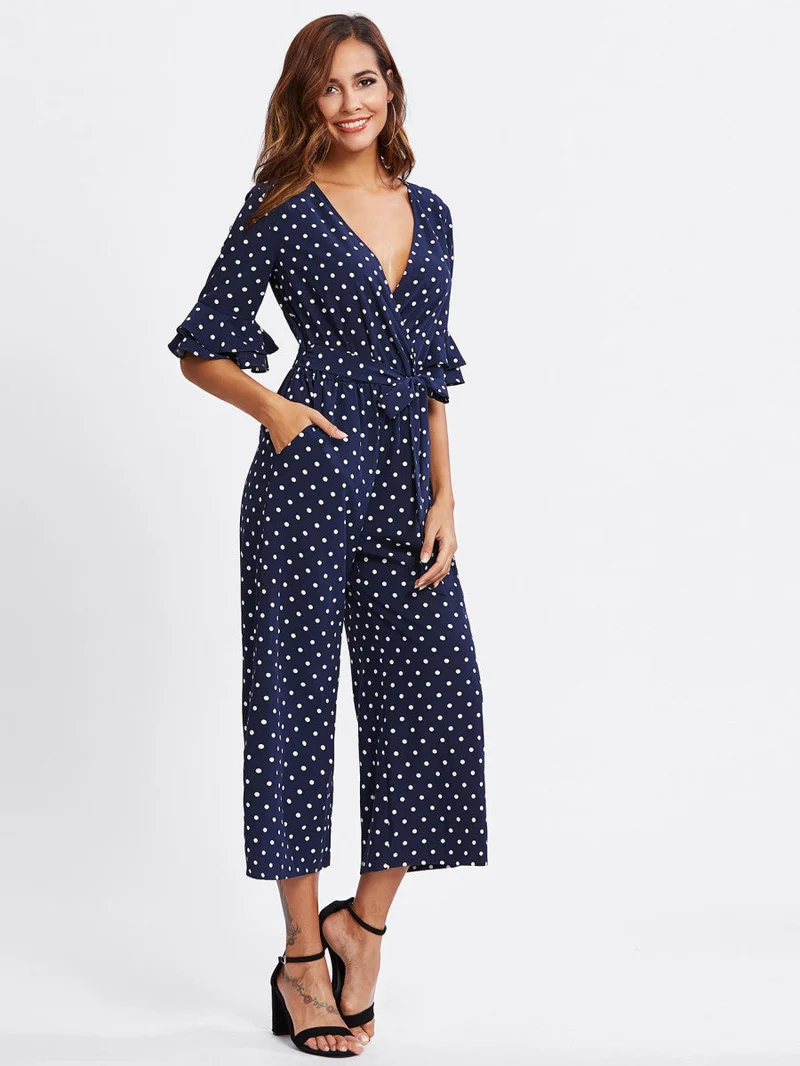 Tiered Trumpet Sleeve Jumpsuit