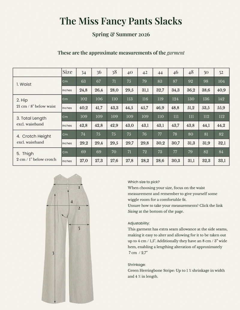 The Miss Fancy Pants Slacks, Gün gesterift Herringbone