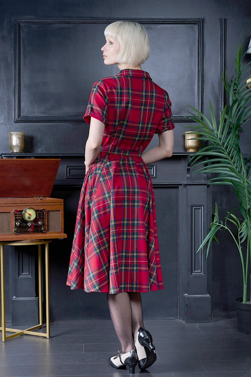 Swingkleid Hannah Holiday, Rote-Karomuster