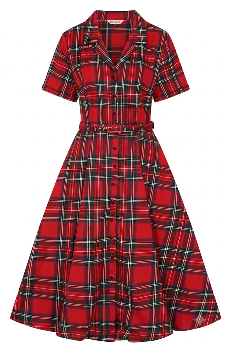 Swingkleid Hannah Holiday, Rote-Karomuster