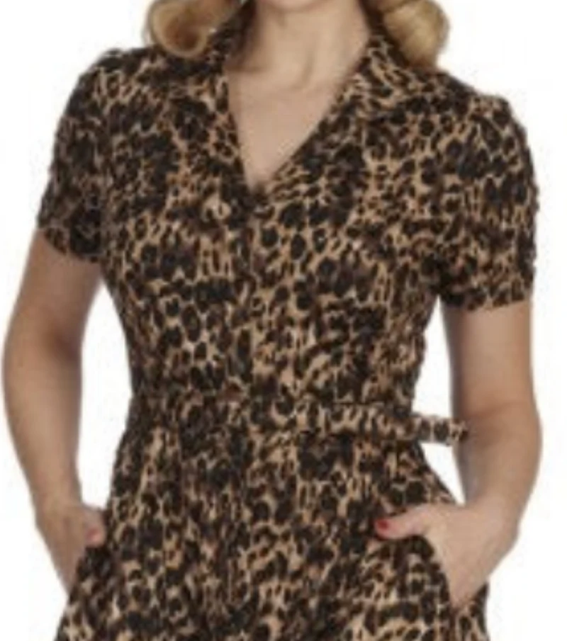 Swingkleid Cheetah Girl mit Leo-Print, Brauntöne