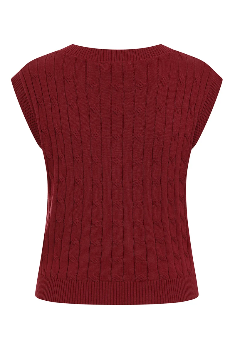 Vintage Strick-Pullunder Gina Waistcoat, Bordeaux