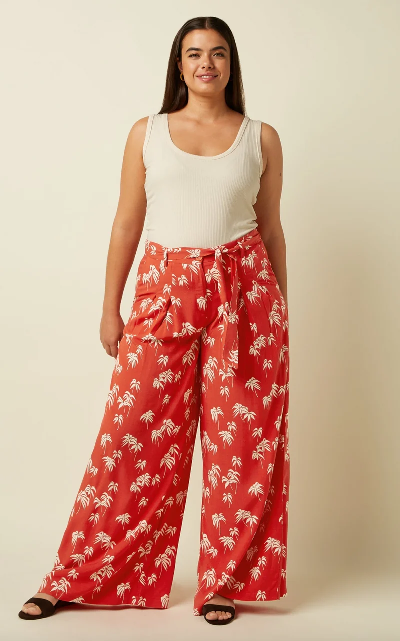 Marnie Pants The Haze mit Palmenprint, Rot
