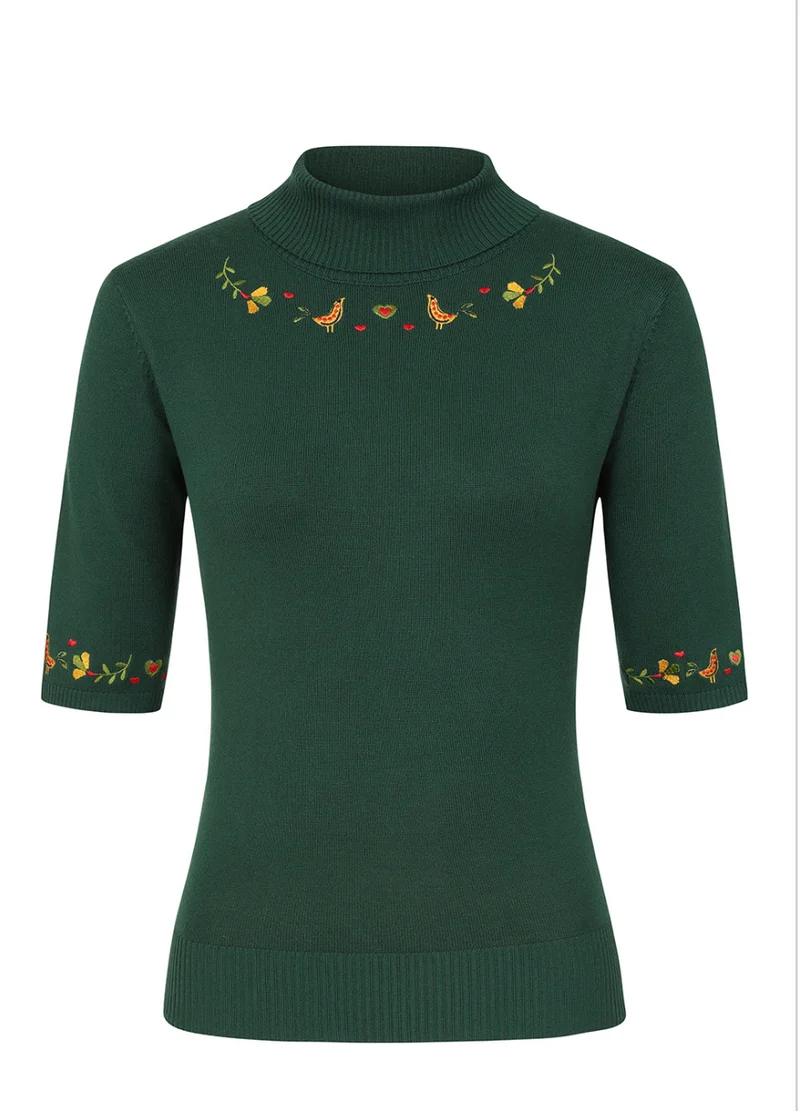 Rollkragen- Pulli Scandi Polo Neck, Grün