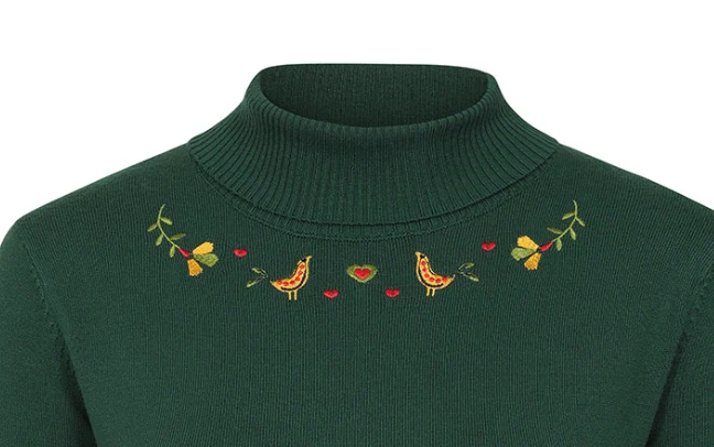 Rollkragen- Pulli Scandi Polo Neck, Grün