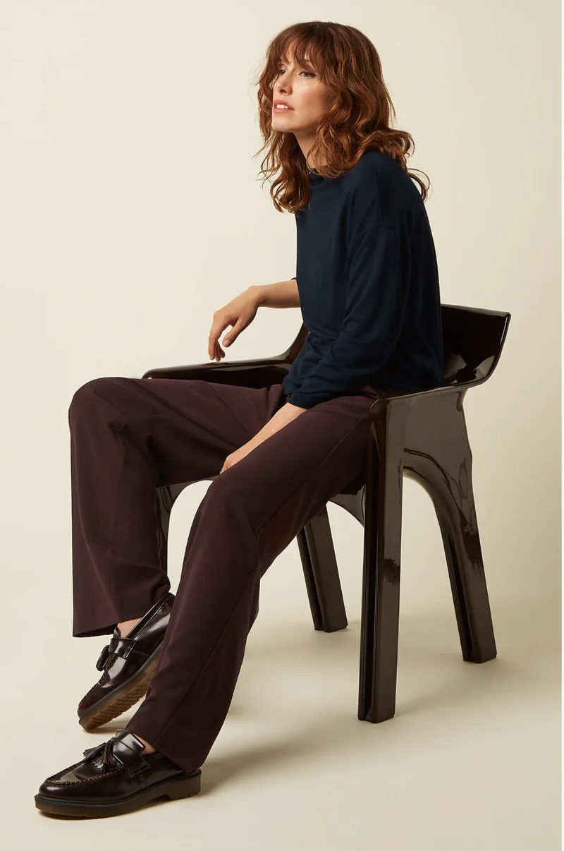 Lynn Pants Woven Crepe, Braun