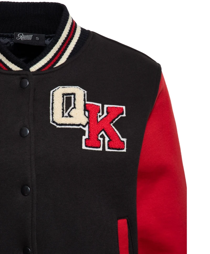 Damen Collegejacke „Road Rebels“, Schwarz & Rot