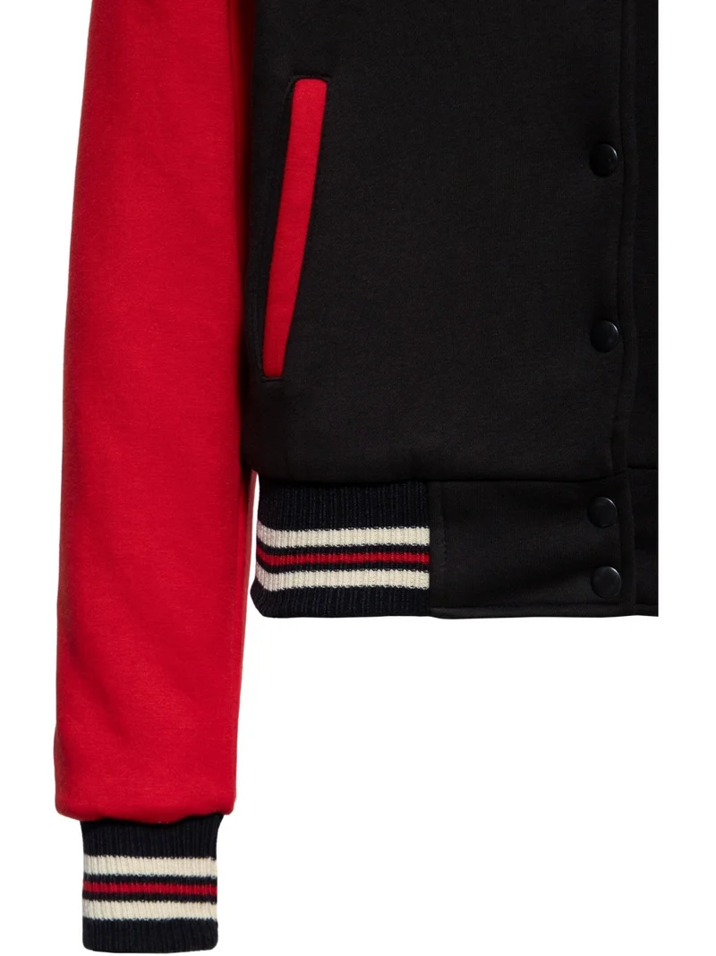 Damen Collegejacke „Road Rebels“, Schwarz & Rot
