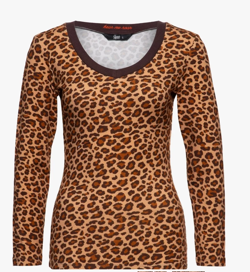 Damen Langarmshirt „Hear Me Roar“, Leo