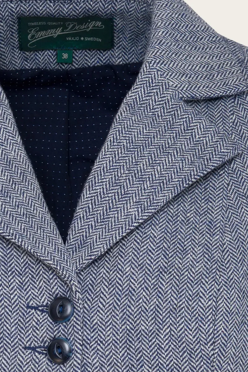 The Watchmaker’s Waistcoat – Midnight & Ivory Wool Tweed,Plus Size
