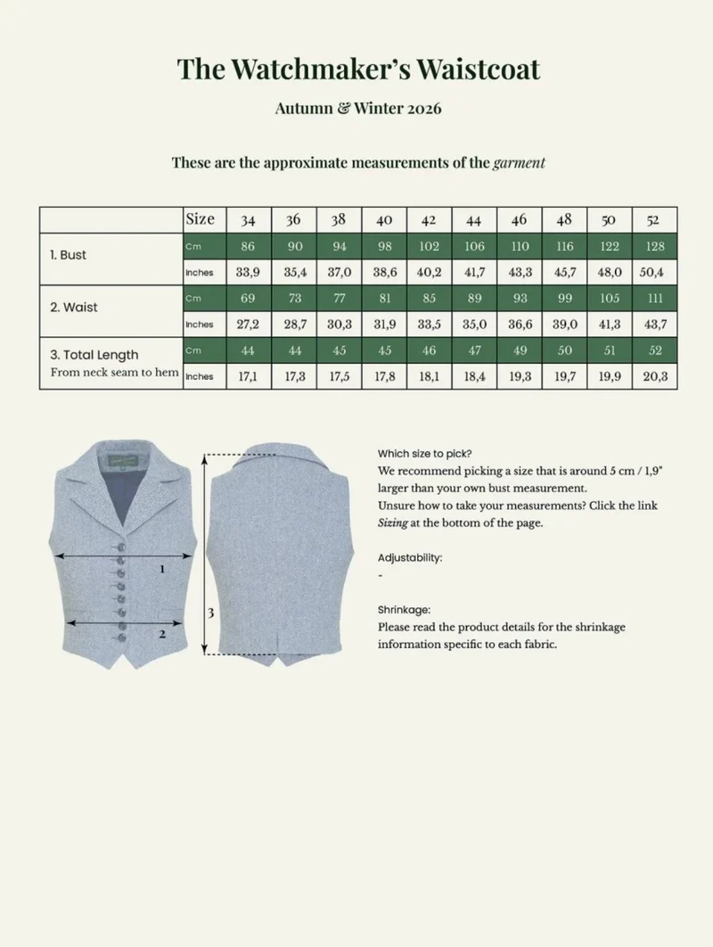 The Watchmaker’s Waistcoat – Midnight & Ivory Wool Tweed,Plus Size