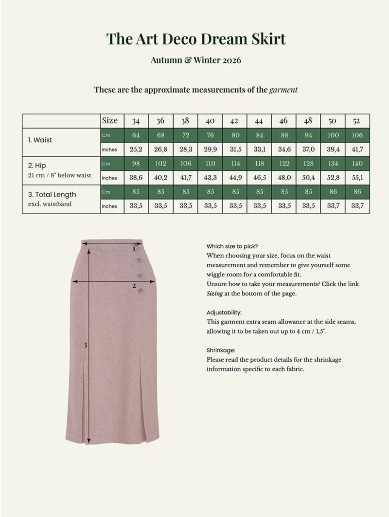 The Art Deco Dream Skirt – Midnight & Ivory Wool Tweed, Plus Size