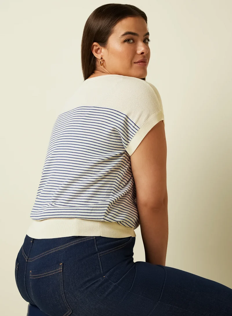 Lina Top D'Oleron, Navy-Ivory