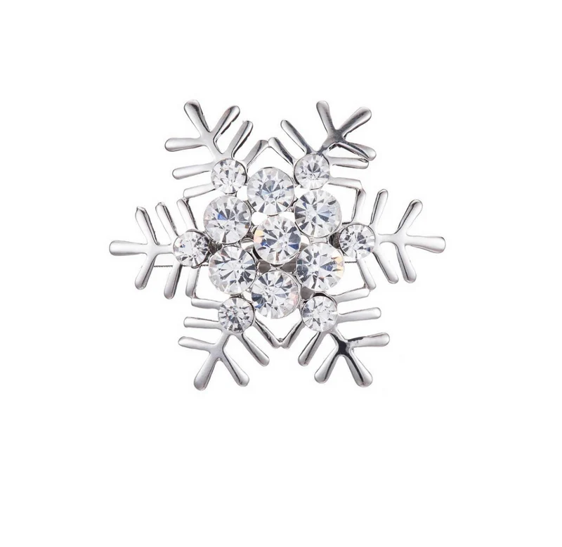 Wandy, Schneeflockenbrosche mit Strasssteinen