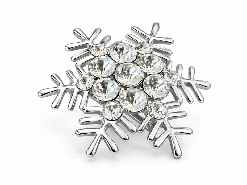 Wandy, Schneeflockenbrosche mit Strasssteinen