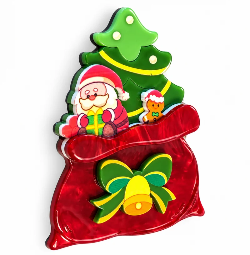 Racheal - Weihnachtsbrosche aus Acryl