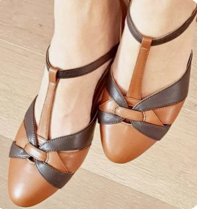 Vinatge Sandalen Peta Two Tone, Braun
