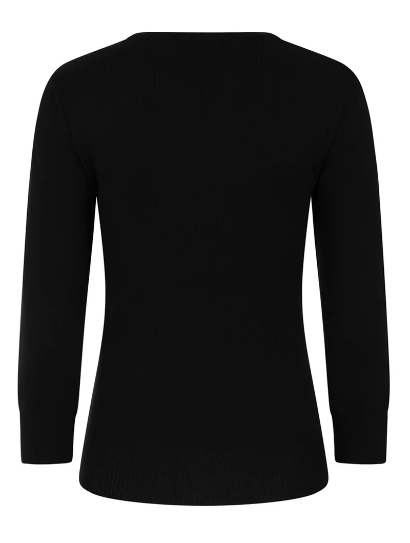 Pullover Alina mit Spinnennetz-Stickerei, Schwarz
