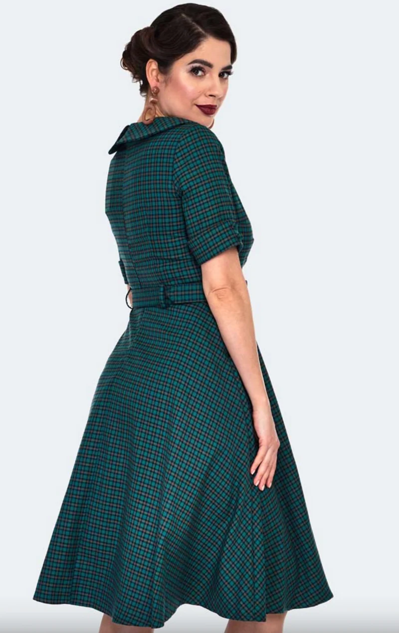 Swingkleid Check Midi 40's, Mehrfarbig, Plus Size