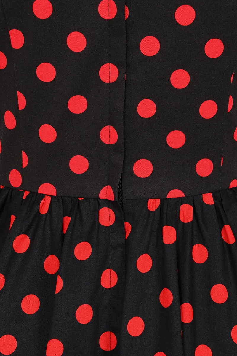 Pünktchen-Kleid Marilyn Spot, Schwarz-Rot