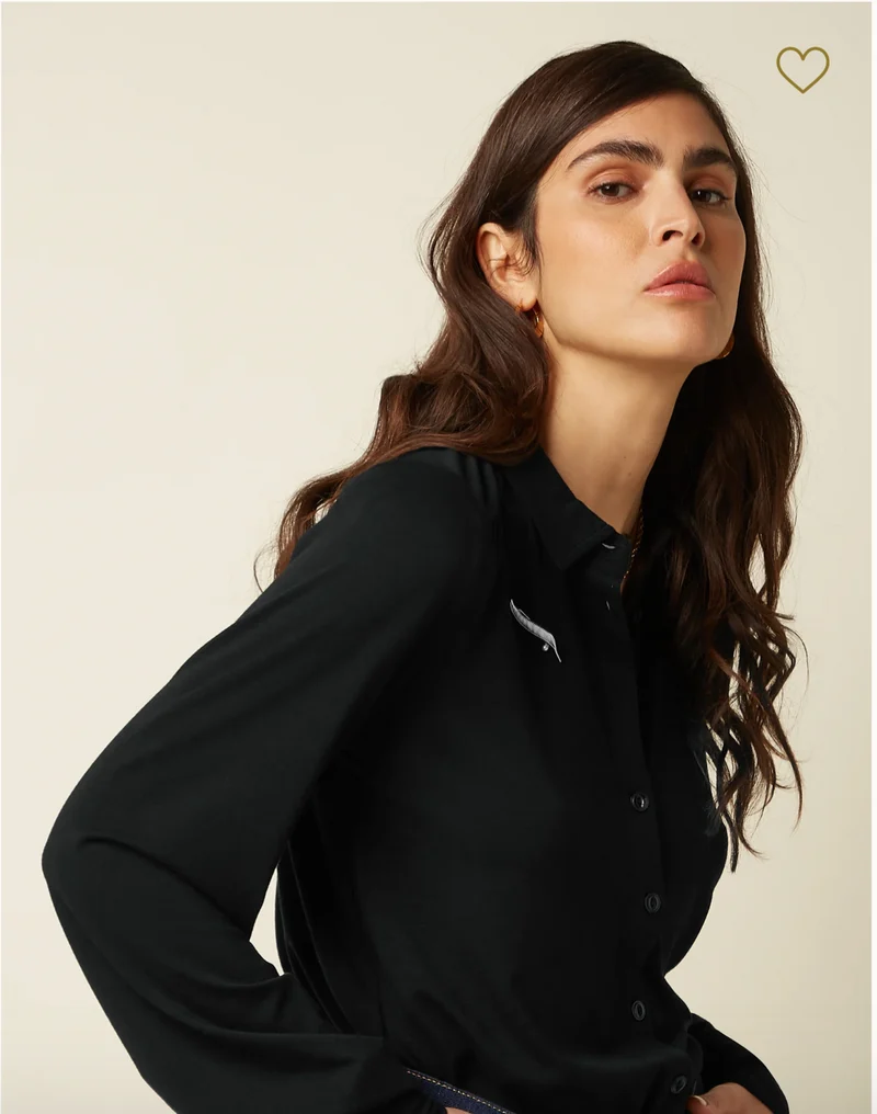 Klassische Bluse Carina Tulum, Schwarz