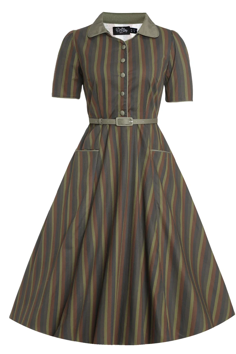 Swingkleid Penelope, Olivgrün