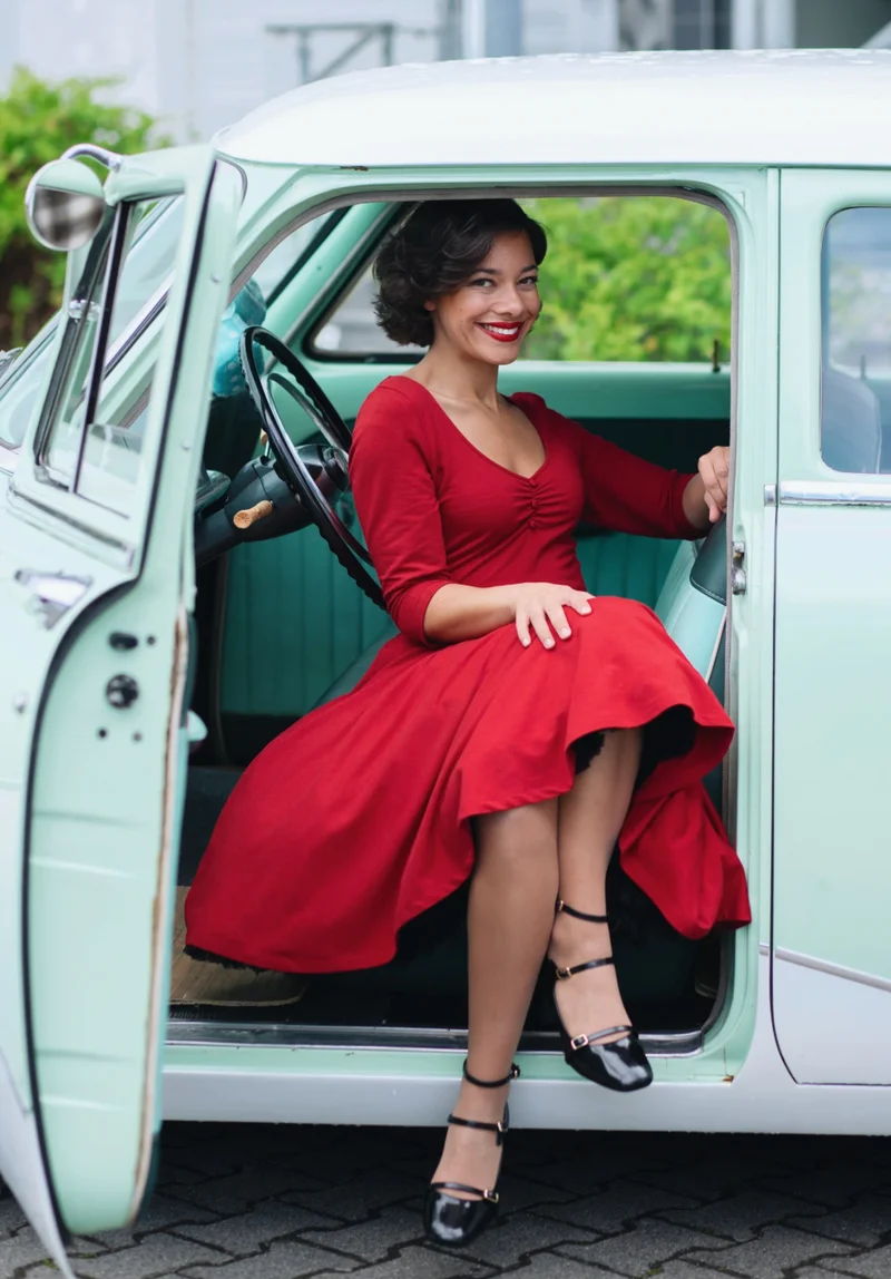 Swingkleid Femme Fatale,Bordeaux
