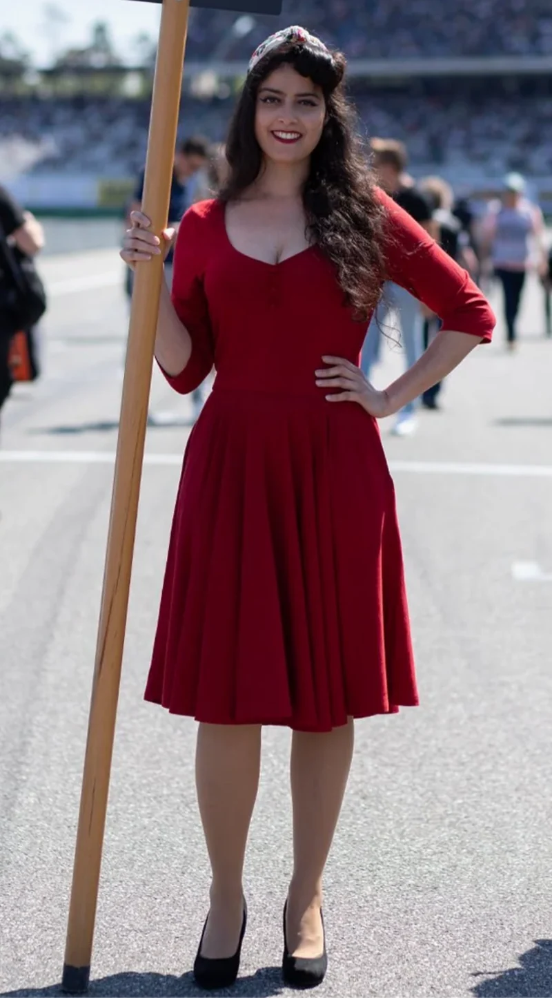 Swingkleid Femme Fatale,Bordeaux