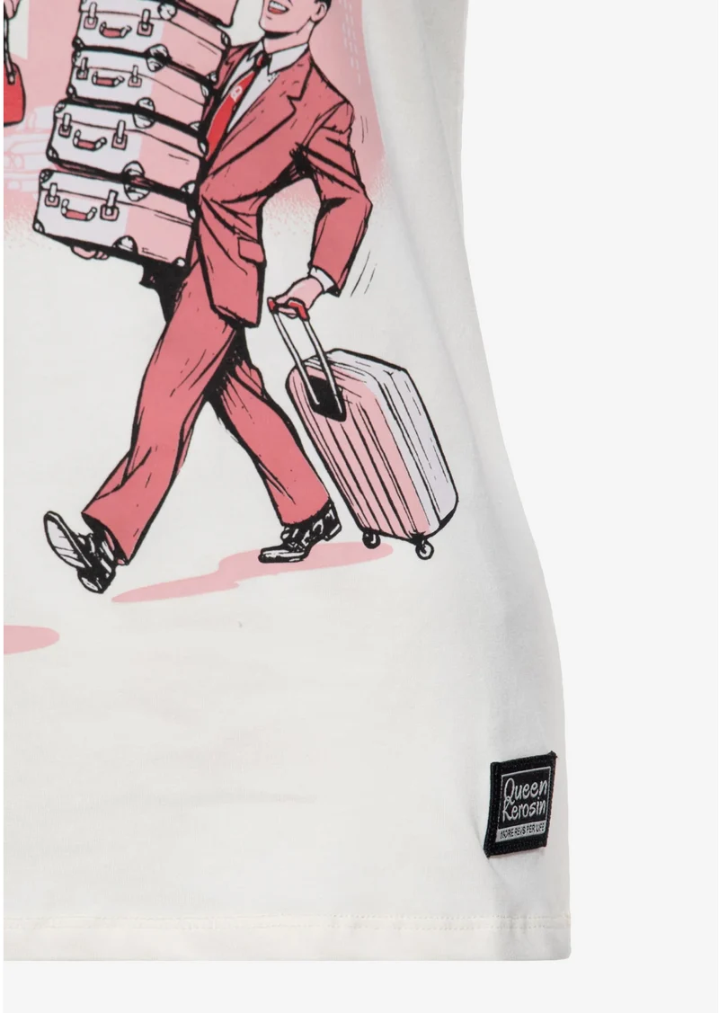 T-Shirt High Heels,Statement Shirt, Offwhite
