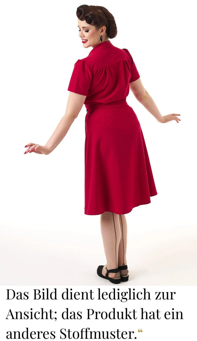 Hemdblusenkleid Pretty 40's Polka, Wine