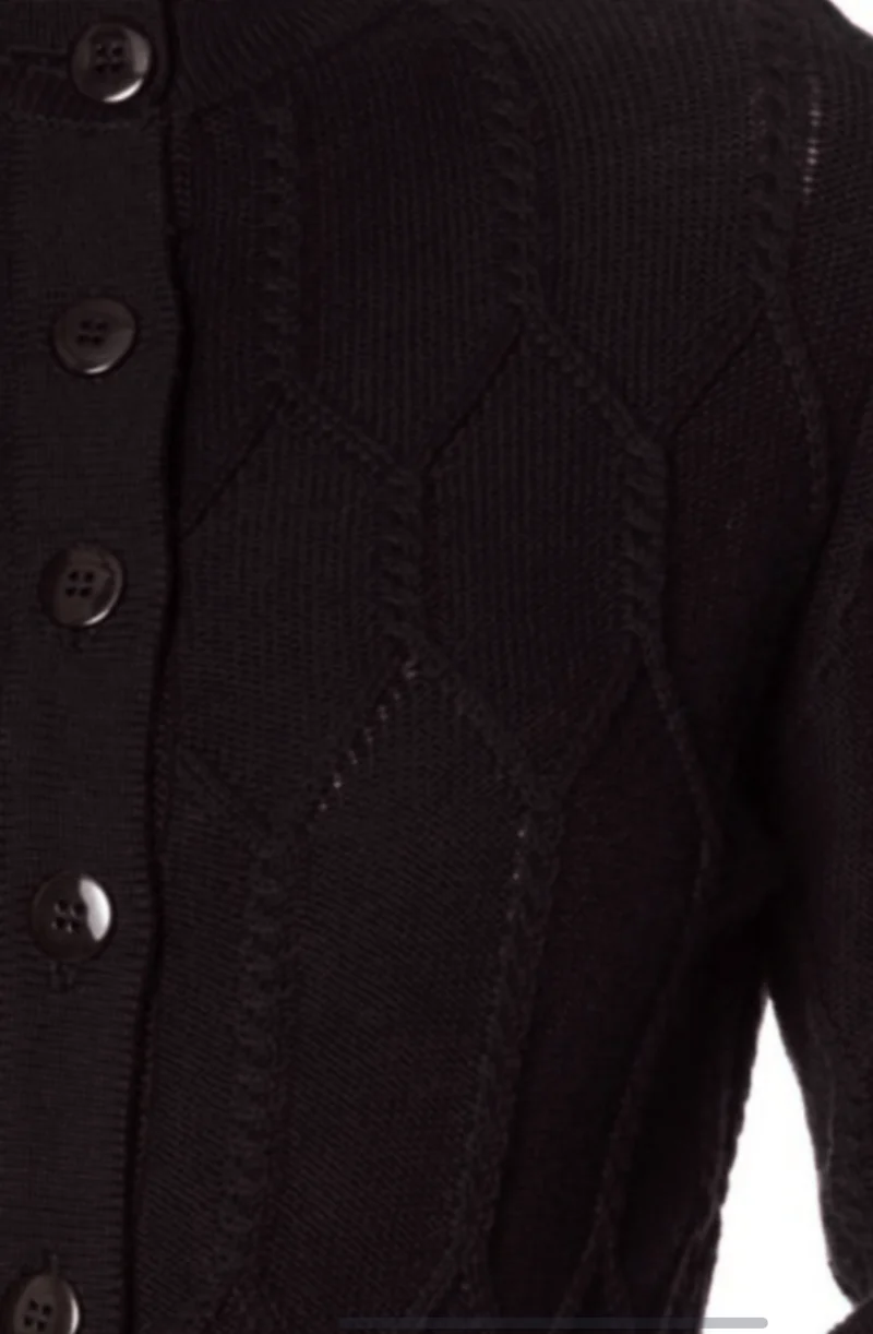 Cardigan Midnight Daze mit Zopfmuster, Schwarz