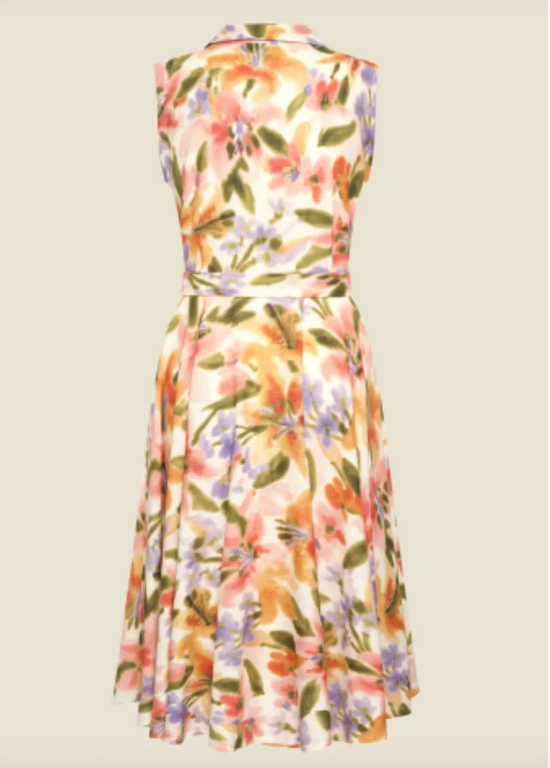 Swingkleid Nova mit pastellfarbenen Aquarell Blumen