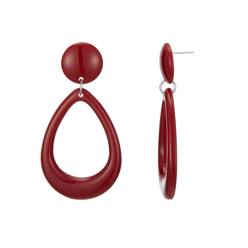 Vintage Ohrstecker Fernanda aus Harz: Rot