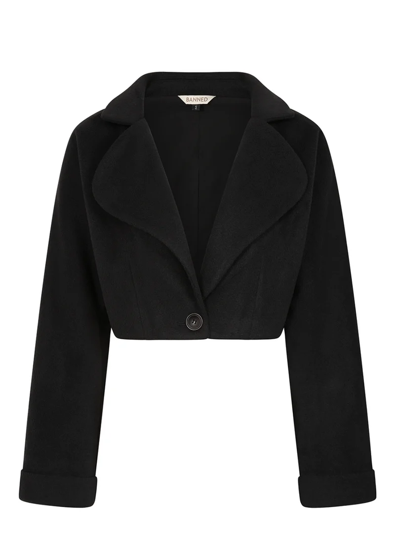 Retro Kurz-Jacke Marylin, Schwarz, Plus Size