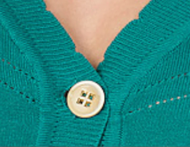 Vintage Cardigan June mit Musterakzente, Smaragdgrün