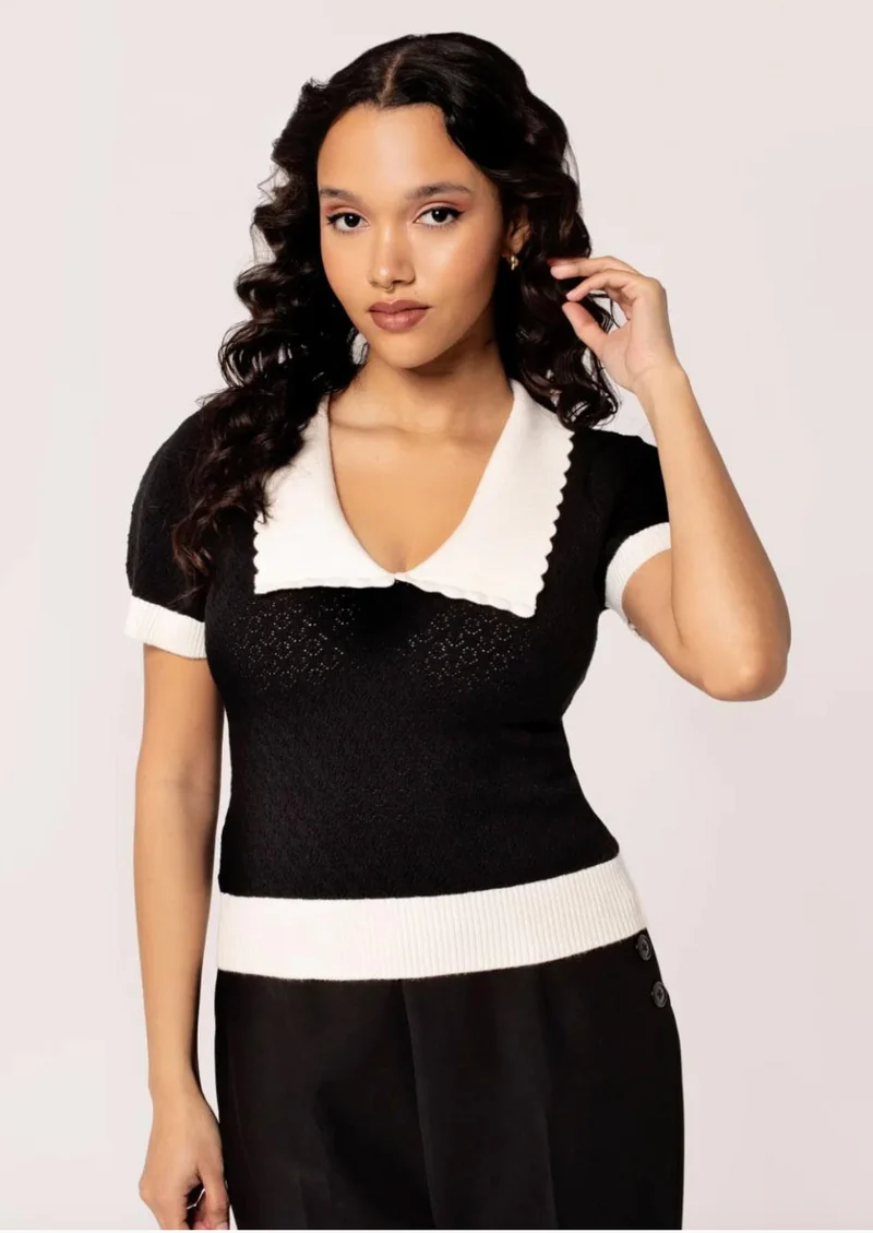 Stricktop Joanie,Schwarz, Plus Size