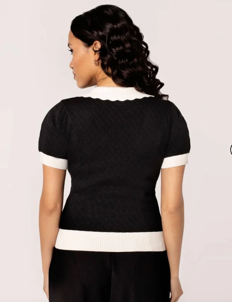 Stricktop Joanie,Schwarz, Plus Size
