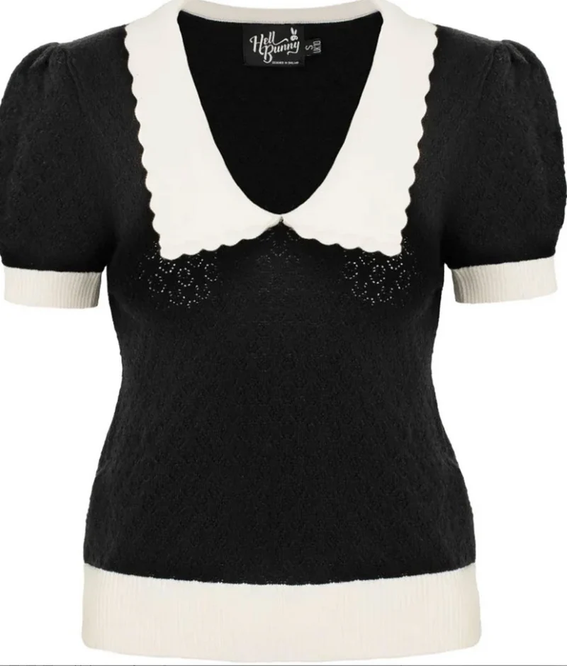 Stricktop Joanie,Schwarz, Plus Size