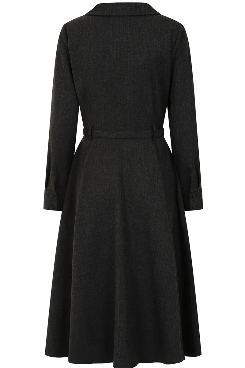 Swingkleid Marigold 40's, Tweed Stoff, Dunkelgrau, Plus Size
