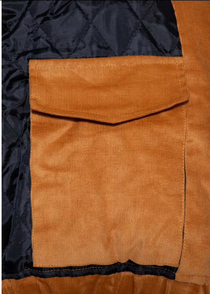 Fliegerjacke aus Cord, Senfbraun, Plus Size